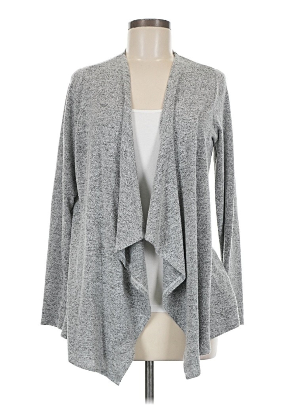 torrid Size 1 Heather Gray Draped Open-Front Cardigan